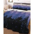 thumbnail image 1 of Fall Forest,Full Size Down Alternative Comforter,Lightweight Comforter Quilt Bedding Set with Pillow Shams Autumn Ombre Purple Black Trees Fog Mountain All Seasons Bed Comforter Duvet Insert 78"x90", 1 of 7