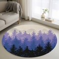 thumbnail image 1 of Fall Forest, Round Area Rug 3.3 FT, Non Slip Small Entryway Kitchen Mat, Autumn Ombre Purple Black Trees Fog Mountain Washable Soft Circular Rug Non-Shedding Door Mat for Bathroom Playroom Kids Room, 1 of 9
