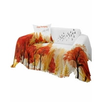 Fall Forest Tree Sofa Couch Covers for Dog,Washable Sectional Couch Slipcovers for Loveseat with Tassels,Abstract Contemporary Painting Art Non Slip Sofa Throw Cover Blanket Large 71''x102''