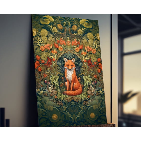 Fall Fox Poster, Fox Wall Art, Fox Gifts, Fox Print, Autumn Fox, Woodland Animals, Fox Decor, Fox Art,Autumn Leaves, Fox Lover Gifts For Her Poster Unframed