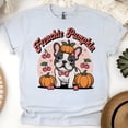 thumbnail image 1 of Fall French Bulldog Shirt | Frenchie Pumpkin Graphic Tee | Cozy Dog Mom Outfit, Ash, Size 3XL, 1 of 6