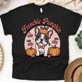 thumbnail image 1 of Fall French Bulldog Shirt | Frenchie Pumpkin Graphic Tee | Cozy Dog Mom Outfit, Black, Size M, 1 of 6