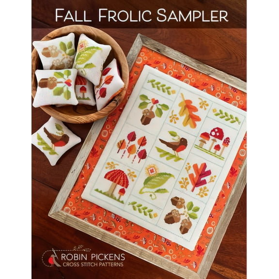 Fall Frolic Sampler Cross Stitch Pattern by Robin Pickens