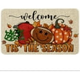 thumbnail image 1 of Fall Front Door Mat Decor, Fall Outdoor Welcome Mat, Autumn Tis The Season Football Doormat Outdoor Rug, 17" x 30", 1 of 6