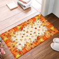 Fall Front Door Mat Indoor Entrance, Thanksgiving Farmhouse Orange