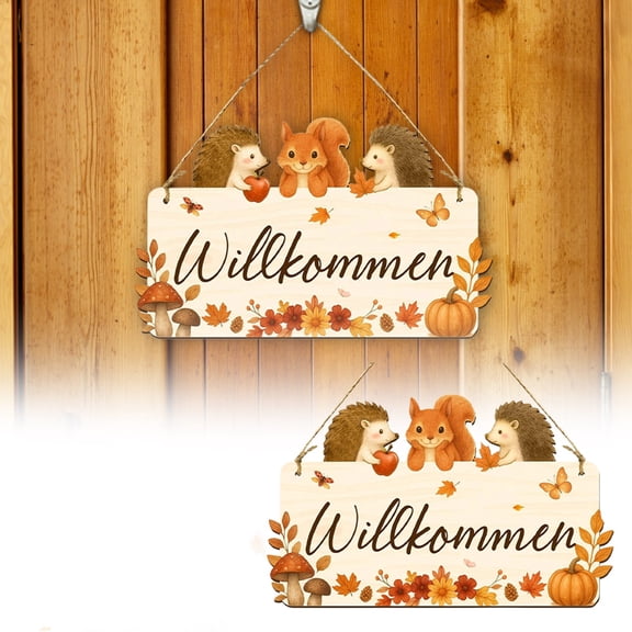 Fall Front Door Sign, Thanksgiving Thankful Grateful Blessed Quote Decorations for Home(8.66''x5.51''), Rustic Autumn Maple leaf Hanging Sign Wall Art for Farmhouse Indoor Outdoor Garden