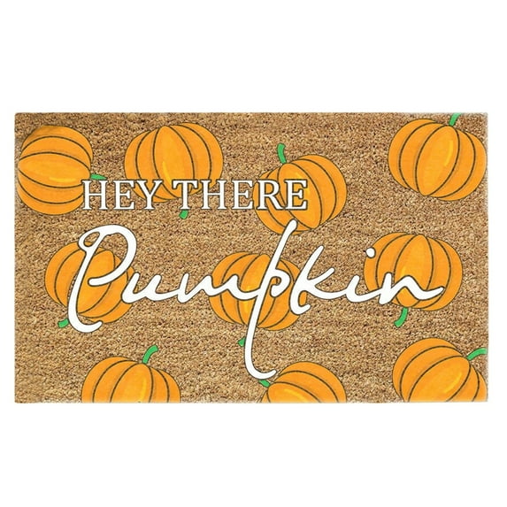 Fall Front Door Welcome Doormat - Natural Coir Non Slip Door Mat Porch Decor,Hey There Pumpkin Floor Mat Non-Slip Entrance Door Rugs,Fall Outdoor Rug for Thanksgiving,Autumn Pumpkin Doormat,16"x24"