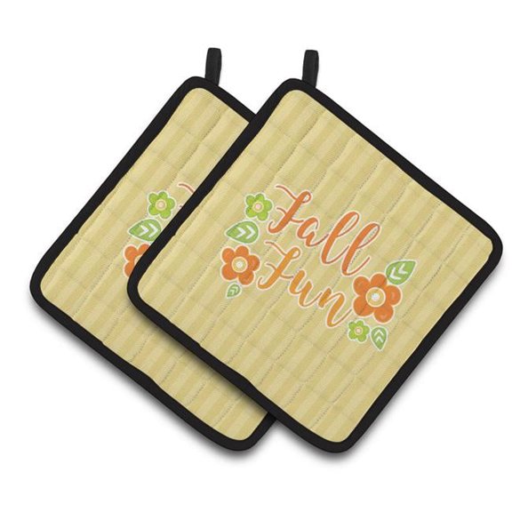 Fall Fun Stripes Pair of Pot Holders