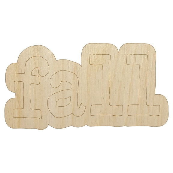 Fall Fun Text Wood Shape Unfinished Piece Cutout Craft DIY Projects - 4.70 Inch Size - 1/8 Inch Thick
