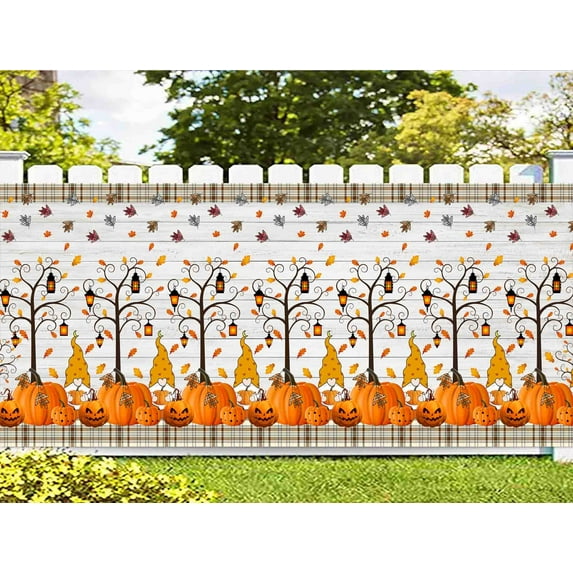 Fall Garage Door Decorations, Thanksgiving Sunflowers Pumpkin Covered with Falling Leaves Garage Door Cover Hanging Backdrop Mural Garage Door Banner for Holiday Party Outdoor Indoor