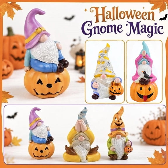 Fall Garden Decor, Garden, Halloween Home Decor, Halloween Decor Resin Ornament, 6X4 Inch Praying Meditating Statue for Patio Lawn Display, Desktop Living Room Accent, Halloween
