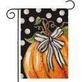 thumbnail image 1 of Fall Garden Flag 12x18 Inch Double Sided, Pumpkin with Bowknot White Dots Small Yard Flags for Outdoor,Seasonal Decor for Thanksgiving Autumn Farmhouse Outside Holiday, 1 of 6