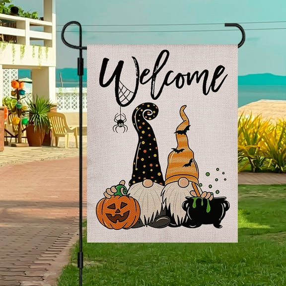 Fall Garden Flag - Fall Gnome Garden Flag, Gnome Fall Garden Flag, Fall Small Garden Flag