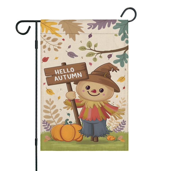 Fall Garden Flag Pumpkins 12x18 Inch Double Sided Small Burlap Yard Decoration for Outside
