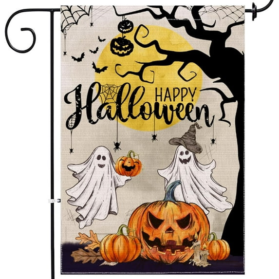 Fall Garden Flag, Welcome Fall Maple Leaves Garden Flags 12x18 Double Sided, Autumn Yard Flag Burlap Fall Thanksgiving Decorations for Home Indoor Outdoor Outside Porch Patio Garden