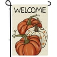 thumbnail image 1 of Fall Garden Flag Welcome Pumpkins 12x18 Inch Double Sided Fall Flag Autumn Thanksgiving Holiday Yard Outdoor Decoration, 1 of 6