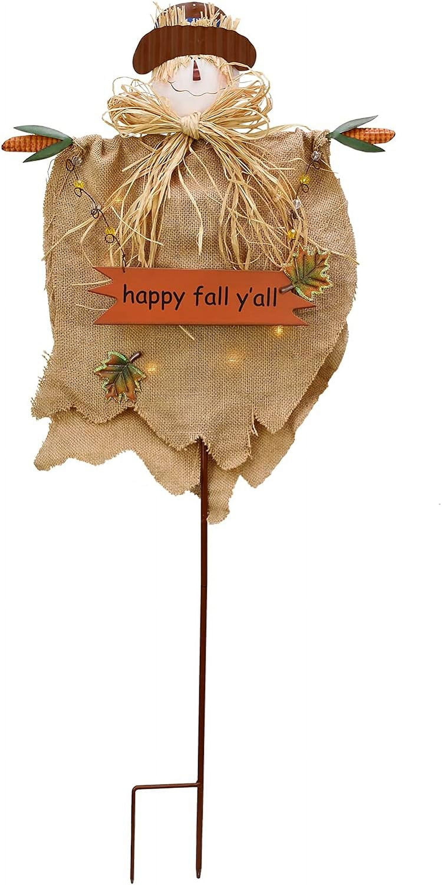 Fall Garden Stake With LED Light Autumn Hanging s Yard Sign Happy