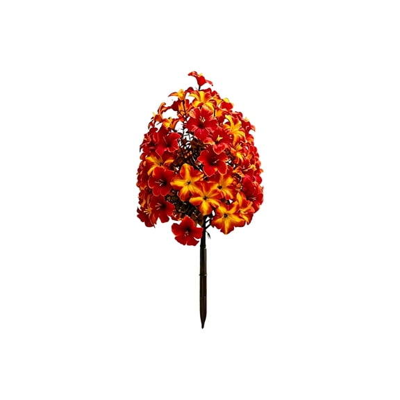 Fall Garden Topiary Decorations - Artificial Orange Mum Ball with Ground Spike, Weather-Resistant Outdoor Yard Decor for Porch, Walkway, and Holiday Displays