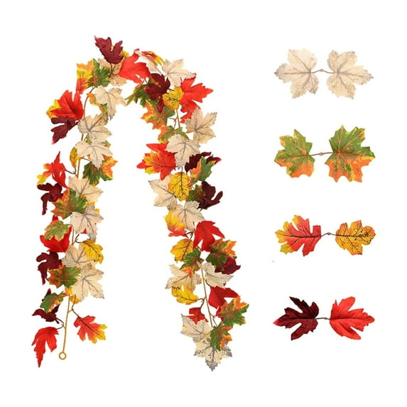 Fall Garland 5.8ft/Piece Fall Leaf Garlands for Thanksgiving Fireplace Decor Artificial Autumn Leaves Christmas Halloween Garlands for Home Decor