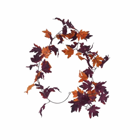 Fall Garland, 74.8In Gold Artificial Maple Leaf Vine for Fireplace Mantel Halloween Thanksgiving Moody Dark Botanical Decor Indoor Outdoor