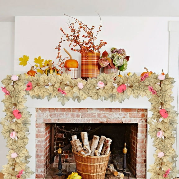 Fall Garland Artificial Maple Leaf Garland 6.56 ft Fake Plants Decor Leaves For Thanksgiving Day Festivals Wedding Decora The Holiday