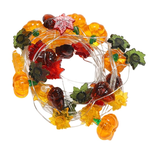 Fall Garland with Lights, Thanksgiving Maple Leaves Garland Fall Decor, Maple Leaves with Pine Cone and Pumpkin, Fall Decorations for Home for Fell Home Thanksgiving Halloween Decor