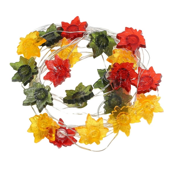 Fall Garland with Lights, Thanksgiving Maple Leaves Garland Fall Decor, Maple Leaves with Pine Cone and Pumpkin, Fall Decorations for Home for Fell Home Thanksgiving Halloween Decor