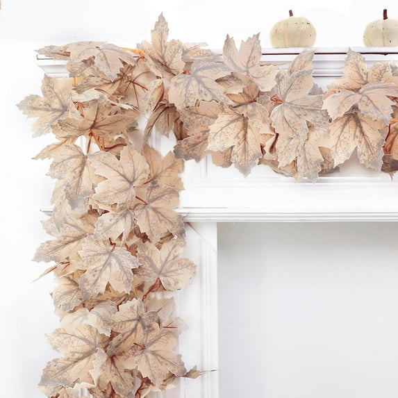 Fall Garland for Mantle Fall Thanksgiving Decorations for Home, 6 FT Fall Leaves Garland Hanging Artificial Autumn Foliage Garlands Thanksgiving Decor for Home Wedding Mantle Fireplace Party