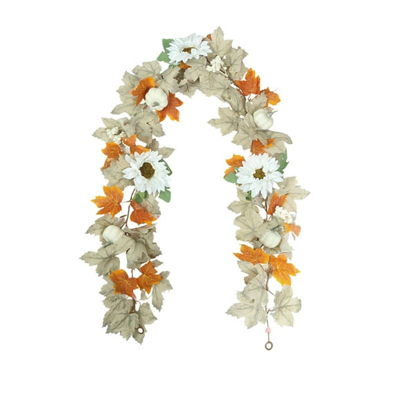 Fall Garland Maple Leaf, Artificial Autumn Foliage Garland, 5.74Ft Hanging Vines Decoration for Thanksgiving Home Wedding Fireplace Party Christmas, Multicolor Plastic Durable