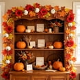 thumbnail image 1 of Fall Garland, Maple Leaf Autumn Garland 5.7Ft Artificial Hanging Leaves for Mantle Table Decorations for Home Front Door Outdoor Indoor Halloween Thanksgiving Fall Decor, 1 of 7