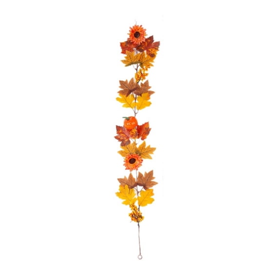 Fall Garland Maple Leaf Decorations,39 Inch Artificial Fall Leaves Garland with Pumpkins and Sunflower Decor | Thanksgiving Table Centerpieces & Mantle Fireplace Decor