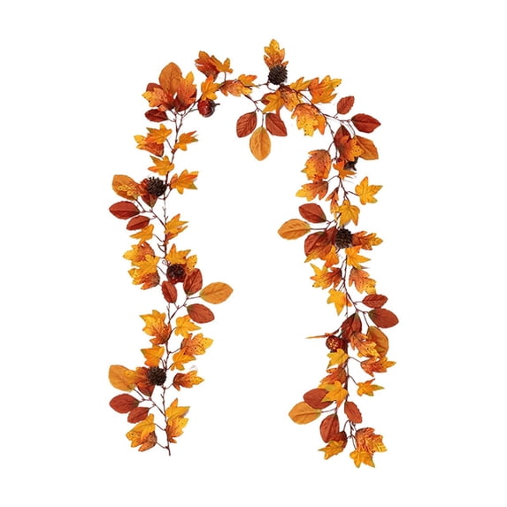 Fall Garland Maple Leaf Vine Plastic Durable & Fade Resistant for Stair Railing Mantel Door Frame Thanksgiving Decorations Fall Decorations for Home by MPOISVA