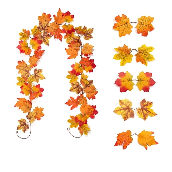 Fall Garland Maple Leaf Vine Plastic Realistic & Flexible for Fireplace Dining Table Mantel Thanksgiving Decorations Fall Decorations for Home by MPOISVA