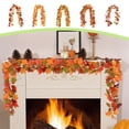 thumbnail image 1 of Fall Garland Maple Leaves 5.75Ft/Piece,Hanging Vine Garland Artificial Autumn Foliage Garland Thanksgiving Decor for Home Wedding Fireplace Party Christmas, 1 of 7