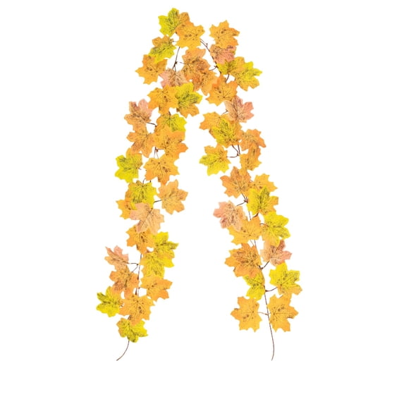 Fall Garland Outdoor 6.5 Ft Maple Leaves Fall Leaf Garlands Autumn Party Decor Autumn Leaf Garland Maple Leaf Vine Outdoor Fall Decor for Porch Mantle Fireplace Front Door
