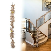 Fall Garland with Pumpkins Maple Leaves Artificial Autumn Vine Garland for Indoor Outdoor Home Thanksgiving Halloween Decor Fireplace Mantle Porch Party Farmhouse Seasonal Decoration