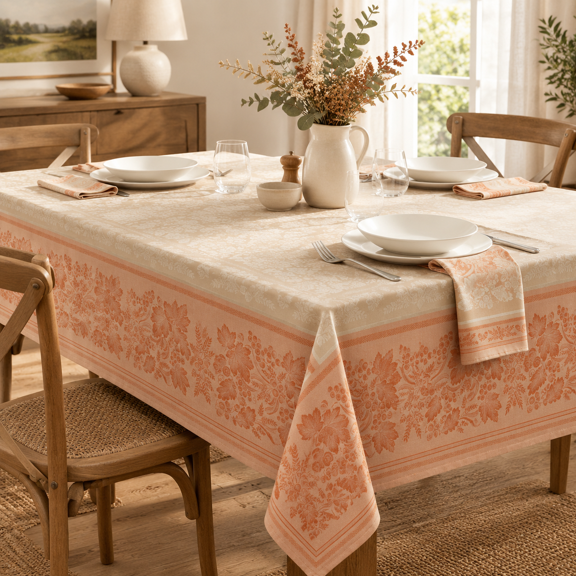 Fall Gathering Tablecloth (golden Rust 60" X 144" Rectangular)
