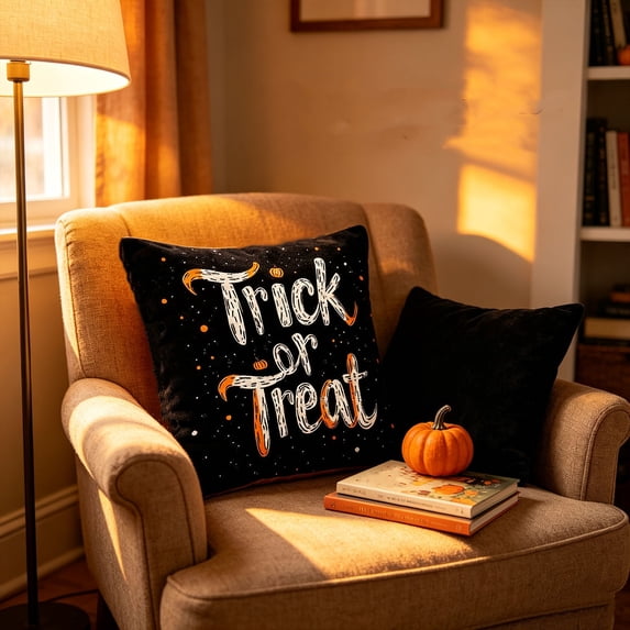 Fall Ghosts Pillow Covers, Halloween Ghost Coffee Pumpkin Pillow Cover 18x18, Cute Fall Halloween Ghost Decor Decorations Indoor