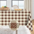 thumbnail image 1 of Fall Gingham Checkered Rectangle Tablecloth - Waterproof Buffalo Plaid Table Cloth Stain Resistant Washable Polyester Table Cover for Holiday/Dining/Party - Coffee and White, 60 x 102 Inch, 1 of 6