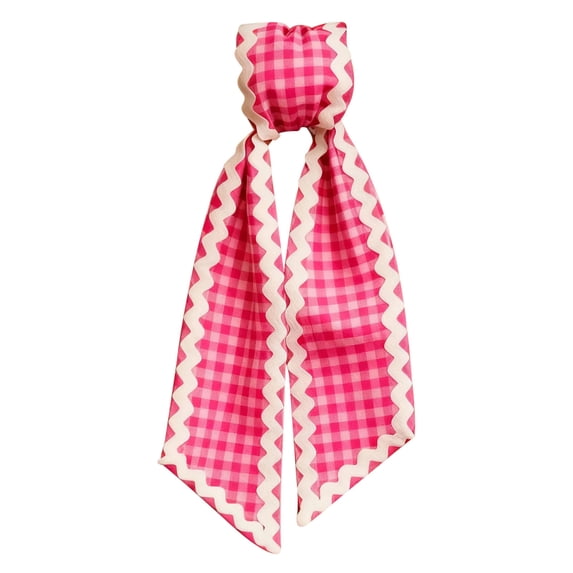 Fall Gingham Wreath Bow 54 Inch Long Plaid Decorative Ribbon with White Scalloped Edge for Front Door Christmas Tree Gift Wrap Home Decor and Holiday Party Supplies