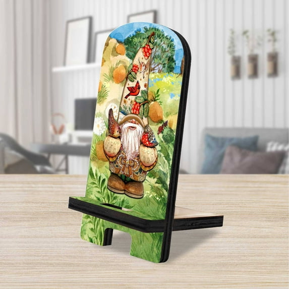Fall Gnome Cell Phone Stand Halloween D�cor | Wood Mobile Tablet Holder Charging Station Organizer - 892033