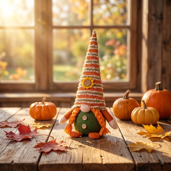 Fall Gnome Decorations Faceless Maple Leaf Gnome Figurines Thanksgiving Desktop Home Decor For Parties 2 Designs 1 Count