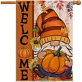 thumbnail image 1 of Fall Gnome House Flag, Fall Decor Gnomes Flag 28x40 Double Sided Autumn, Fall Flags Pumpkin Leaves Signs Home Decorations Rustic Welcome Outdoor Farmhouse Thanksgiving, 1 of 6