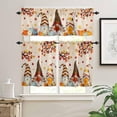 thumbnail image 1 of Fall Gnome Kitchen Curtain Valance and Tiers Set Fall Harvest Pumpkin Maple Leaves Rod Pocket Kitchen Tier & Valance Set 3 Piece Window Curtain Valance Tier Set Autumn, Fall Thanksgiving Decor 54x36, 1 of 1