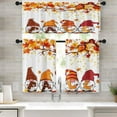thumbnail image 1 of Fall Gnome Kitchen Curtains Funny Window Curtains and Valances Set 36 Inch, Autumn Maple Leaves Short Tier Curtain for Kitchen, Happy Thanksgiving Small Kitchen Decor, 1 of 6