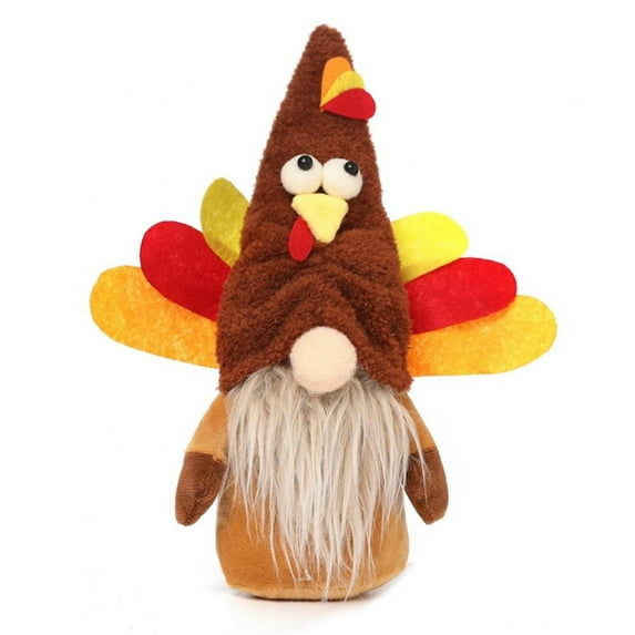 Fall Gnome Thanksgiving Decorations, Set of 1 Turkey Gnomes Plush Tomte Swedish Gnome Dolls, Autumn Harvest Tabletop Decor for Home Table Kitchen