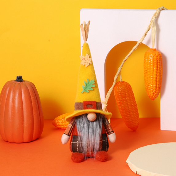 Fall Gnomes Autumn Tomte Farmhouse Tiered Tray Decor Fall Home Decor Shelf Sitter Nordic Swedish Nisse Elf Dwarf Thanksgiving Day Gift, 1PC