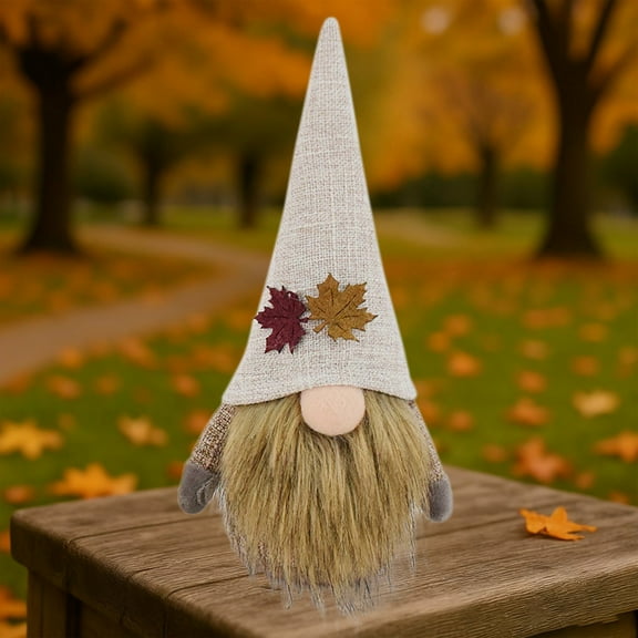 Fall Gnomes Decorations Thanksgiving 3D Maple Leaf Gnome Plush Stuffed Handmade Decor for Home Harvest Kitchen Tiered Tray
