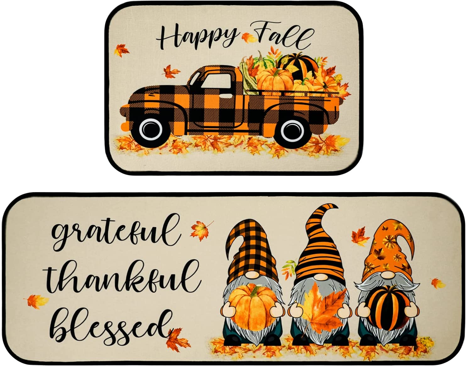 Thankful Grateful Blessed Door Mat Large Entrance Rug Rubber Front