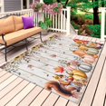 thumbnail image 1 of Fall Gnomes Outdoor Rug for Patio/Deck/Porch, Non-Slip Large Area Rug 5 x 8 Ft, Thanksgiving Pumpkin Squirrel Sunflower Wooden Indoor Outdoor Rugs Washable Area Rugs, Camping Rug Carpet Runner, 1 of 8